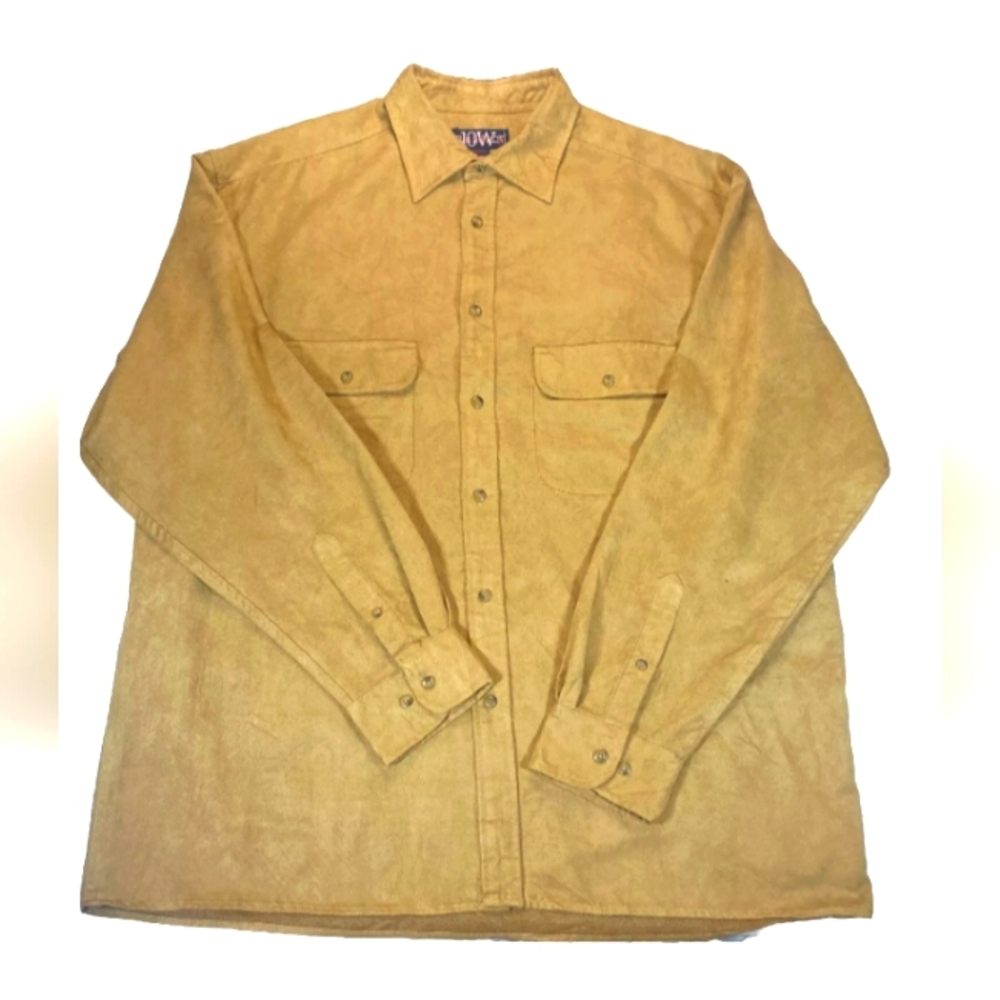 10W Classics Brown Solid Flannel Long Sleeve Button up Shirt Size XL Shacket